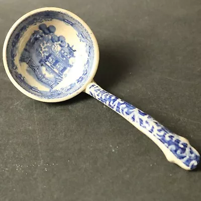 Buy Antique Pottery Blue Transfer Willow Pattern Sauce Ladle C1820 - Approx 7 Inch • 29.99£