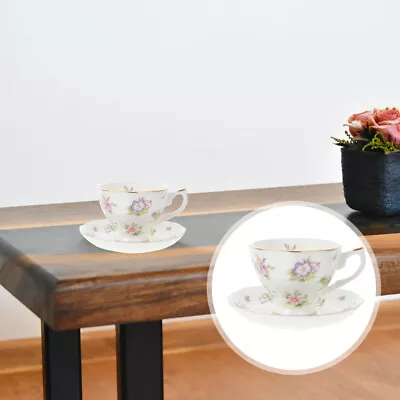 Buy  White Bone China Coffee Cup And Saucer Baby Gold Decor Floral Tea Cups Saucers • 22.28£