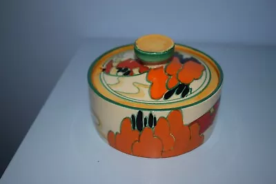 Buy A Rare Clarice Cliff 527 Shape Preserve Pot & Lid  Solitude  Pattern 1933 • 127£