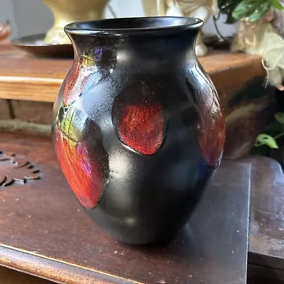 Buy Large Poole Pottery Galaxy Vase Black Red Volcano 20cm Tall • 45.58£