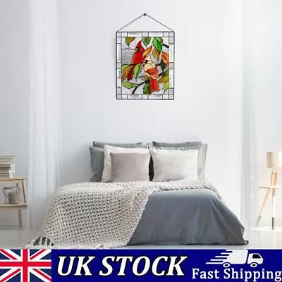 Buy Stained Glass Birds Panel Window Hanger For Garden Outdoor (1) • 9.39£