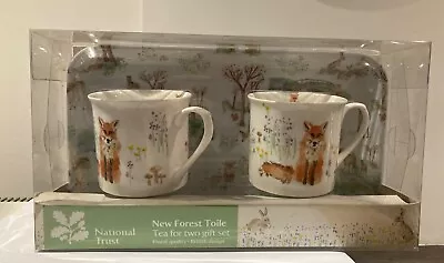 Buy New Forest Toile National Trust Tea For Two Mug & Tray Gift Set Fox Ponies Woods • 14.99£