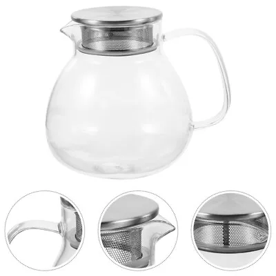 Buy 1 Set Of Glass Handheld Tea Kettle Home Teapot Glass Tea Kettle Kitchen • 17.58£