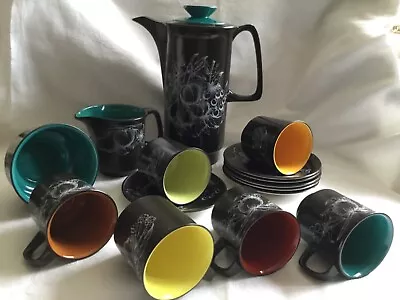 Buy Vintage Crown Devon Harlequin Complete Coffee Set Fieldings Staffordshire • 45£