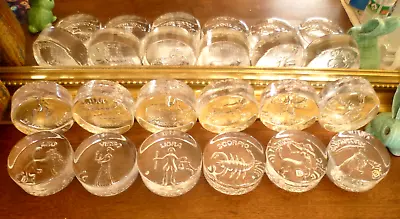 Buy 12 Vintage Dartington Crystal Art Glass Zodiac Sun Sign Astrology Paperweights • 71.95£