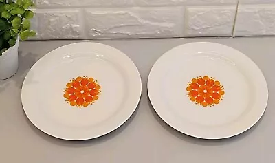 Buy 2 X Vintage Thomas Germany Orange Pinwheel Pineapple 7.5  Side Plates Retro  • 18.99£