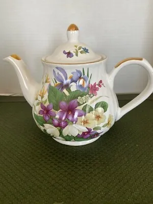 Buy Vintage Arthur Wood & Son Floral Teapot W/Gold 6472 Staffordshire England 5 Cups • 25.15£