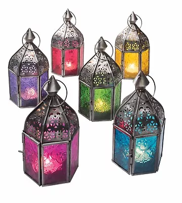 Buy Moroccan Vintage Iron Glass Lantern Tealight Candle Holder Home Garden Gift • 39.99£