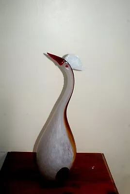 Buy Abstract Modern Murano Style Art Glass Very Large Heron Bird Statue Figurine • 65£
