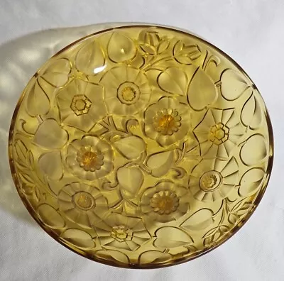 Buy A Mid Century French Amber Coloured Art Glass Bowl • 29£