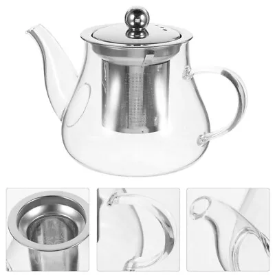 Buy  400 Ml Stovetop Tea Kettle Clear Glass Filter Teapot Set Borosilicate High • 12.45£