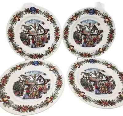 Buy Royal Stafford Holiday Christmas Dickens Scenes Dinner Plates Set Of 4 New • 49.38£