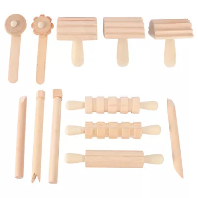 Buy  Clay Tools Kids Pottery Wheel Modeling Pattern Kit Carving Embossed Wooden • 16.99£