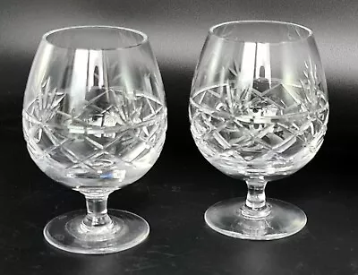 Buy Pair Of Royal Brierley Bruce Cut Brandy Cognac Balloon Glasses 4 7/8  12.4cm  • 27.72£