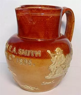 Buy Doulton Lambeth Stoneware Hunting & Tavern Jug J.h & M.e.a Smith 1895 • 45£