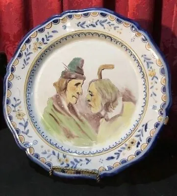Buy Vintage Antique French Victorian Faience Portrait Charger Plate • 166.82£