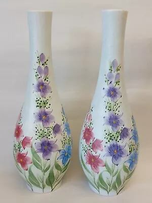 Buy Pair Of E Radford Hand Painted Pottery Vases. • 14.99£