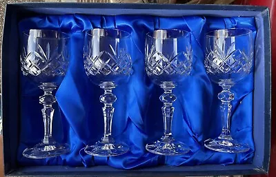 Buy Bohemia Crystal Henry Marchant Vintage Boxed Set Of 4 Small Wine/liquor Glasses • 19.50£
