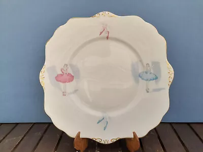 Buy Vintage Royal Stafford BALLET Fancy Shaped Plate, 24cm, Pink/Blue Ballerinas • 9.99£