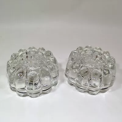 Buy Princess House TAPER CANDLE HOLDERS Clear Glass Pair Of 2,  3 In 1 Pillar • 12.09£