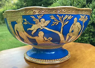 Buy Antique Furnivals Pottery EnglandPortland Pattern Pedestal Punchbowl 1890-RARE! • 670.99£