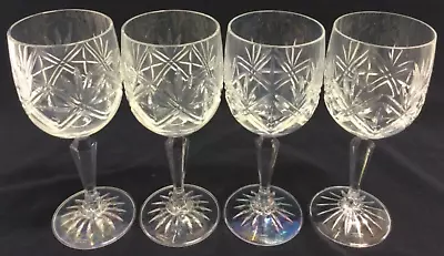 Buy Edinburgh Lead Crystal  Ness  Cut Wine Glasses Set Of Four Scottish Drinkware • 25£