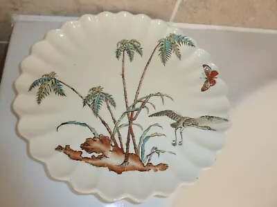 Buy 1850-67 Copeland Pottery 21.2cm Scollop Edge Plate + Tree,bird &butterfly Design • 29.50£