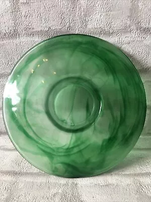 Buy Vintage Davidson Art Deco Green Cloud Glass Flower Posy Bowl • 10£