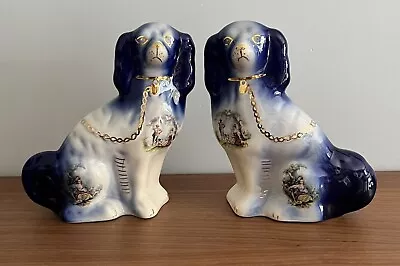 Buy Pair Of Vintage K H Pottery Staffordshire Spaniel Dogs Height 22cm • 59.99£