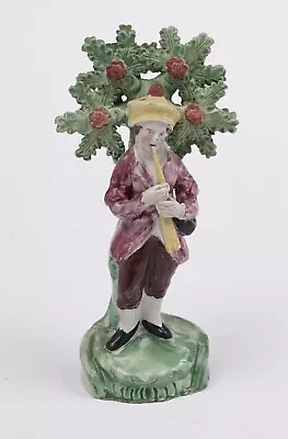 Buy Antique Staffordshire Pearlware Pottery Figure 19th Century Piper Bocage Support • 150£