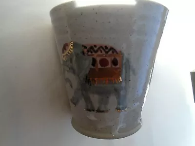 Buy Jane Vernon Stroud Studio Pottery Hand Thrown Earthenware Grey Elephant Mug. • 14.99£