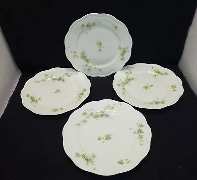 Buy 4 Limoges France Lanternier Plates 9 1/8  Blue Flower China • 27.95£