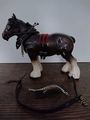 Buy Vintage Melba Ware Brown Ceramic Pottery Shire Horse Harness Figure England  • 3£