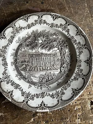 Buy English Ironstone Plate, Brown & White, Chatsworth House Picture • 5.50£