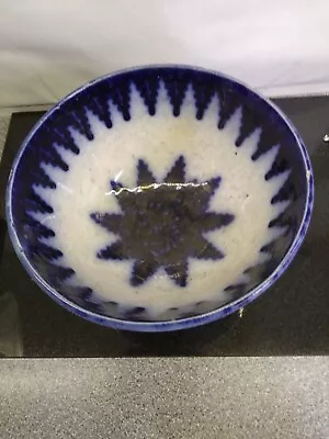 Buy Antique Blue And White Bowl, Flow Blue Glaze. • 18.99£