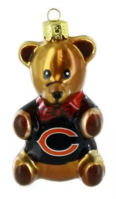 Buy Chicago Bears 3.5  Blown Glass Teddy Bear Ornament • 9.31£