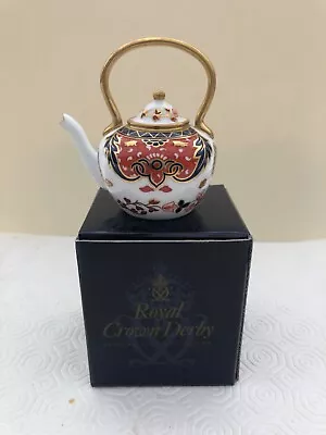Buy Boxed Royal Crown Derby Miniature Teapot Kettle Old Japan • 30£