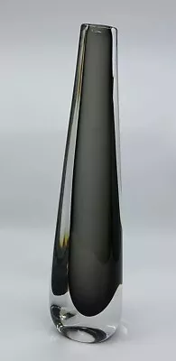 Buy Vintage Nils Landberg Orrefors Dusk Series Smoke Gray Sommerso Glass Vase Signed • 69.89£