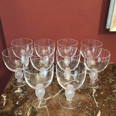 Buy Lalique Langeais French Crystal Set Of 10 Wine Glasses 5.25  1976 BARGAIN PRICE! • 795£