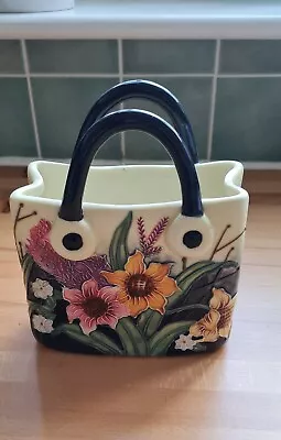 Buy Old Tupton Ware Floral Basket Vase, Hand Painted • 4.99£