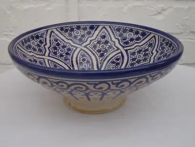 Buy Traditional Hand Painted Ceramic Fruit / Salad Bowl/ Pasta * Fes Pottery • 29.99£
