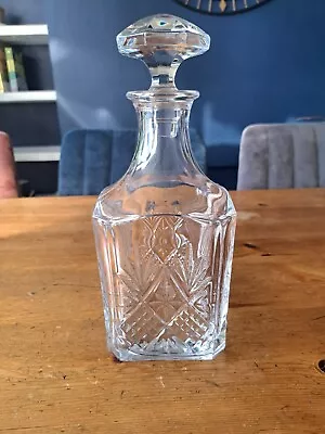 Buy Vintage Clear Crystal Heavy Square Decanter • 10£