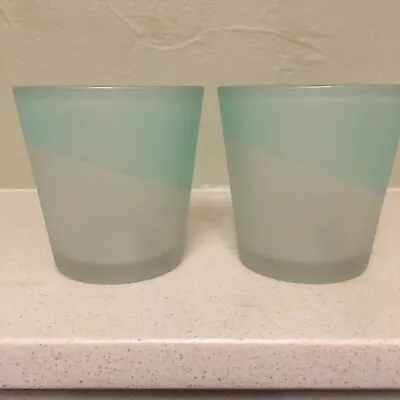Buy Pair Of Yankee Candle Votive Or Tea Light Holders Frosted Green Glass • 7.99£