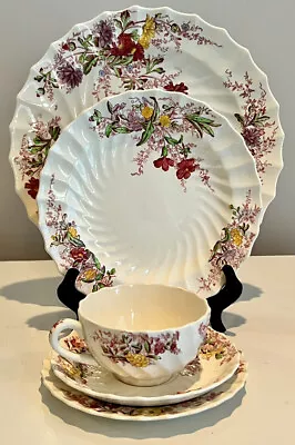 Buy COPELAND SPODE FAIRY DELL 5-PIECE PLACE SETTING -1940’s OLD MARK-GORGEOUS VTG • 41.94£