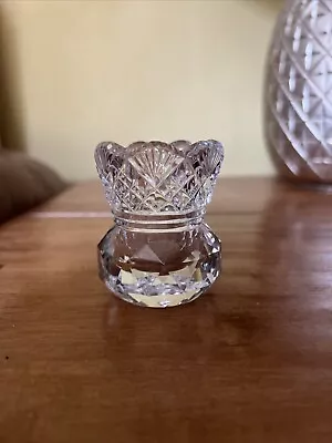 Buy Clear Cut Crystal Toothpick Holder Sawtooth Rim 2.5  Vintage • 25£