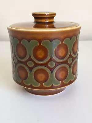 Buy 1970s Vintage Hornsea Pottery Bronte Jam Condiment Serving Pot W. Hole For Spoon • 11.99£