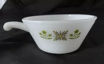 Buy Anchor Hocking Fire King Meadow Green Milk Glass Handled Soup Bowl Made In USA • 6.95£