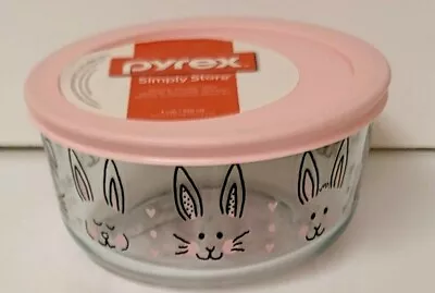 Buy NWT PYREX BUNNY RABBIT 4 Cup DISH BOWL STORAGE HOPPITY With Lid PINK  Easter • 18.53£