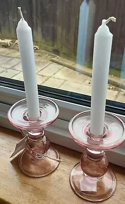 Buy Sass & Belle Estelle Glass Pair Candle Holders Home Decor  Pink New • 25£