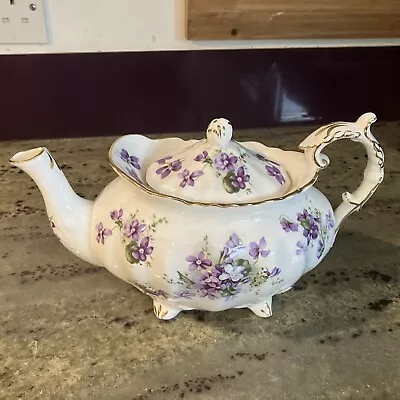 Buy Vintage Hammersley Victorian Violets English Countryside Large Teapot Bone China • 90£